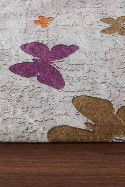 RENKLİBUTİK 6 M2 Modern Patterned Velvet Textured Carpet Cover - Non-Slip and Elastic