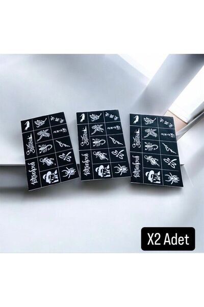 Metler Geçici Dövme Deseni Hint Kınası Deseni  Dövme Şablonu 2 Adet