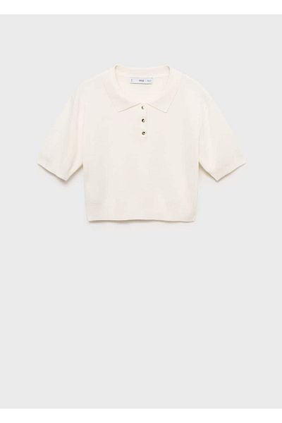 MANGO Woman tricoul cu gât polo --