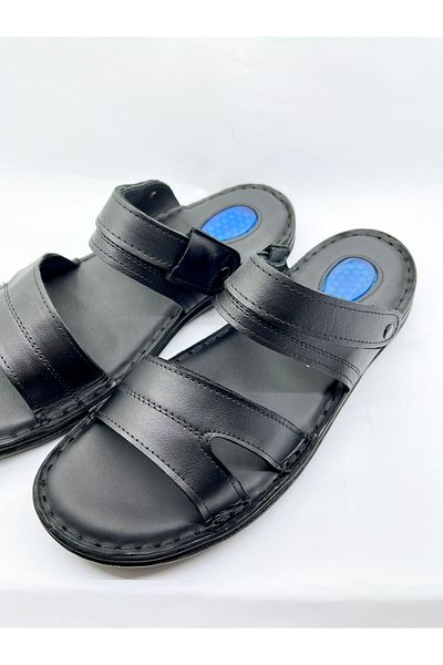 RubinLeather Genuine Leather Men's Slippers