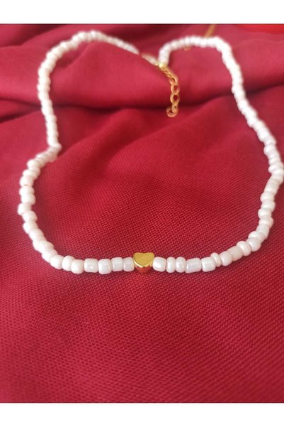 S&k Collection قلادة من الخرز على شكل قلب أبيض