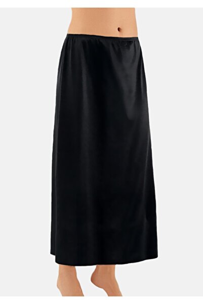 Lorelm Tam Uzun Boy Etek Astarı Siyah Maxi Jüpon
