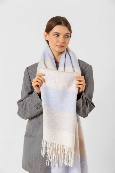 Luminos Butik Women's Lilac Tasseled Boucle Scarf - Shawl 58x210 Cm Sal1249