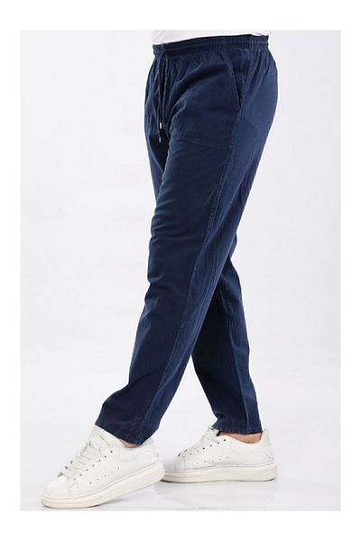 BERNEO Unisex 100% Cotton Linen Look Relaxed Pants