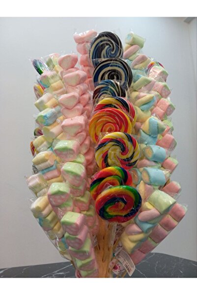 SUBAY ŞEKERLEME Marshmallow Lolipop Şekerleme 100 Adet (SOSYETE-STAND DAHİL) (PARTİ -DOĞUM GÜNÜ-BAYRAM- ÇOCUK VB.)