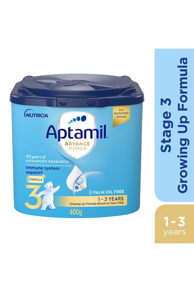 Aptamil Advance Junior 3 Milk Formula, Palm Oil Free, 1-3 Years 400g