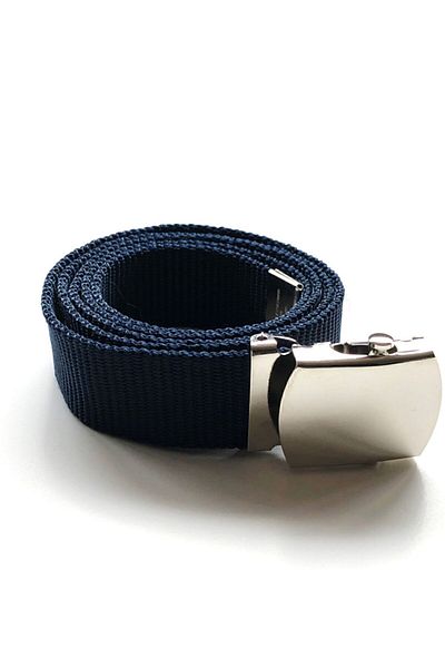 Donatım Navy Blue Private Belt with Nickel Buckle