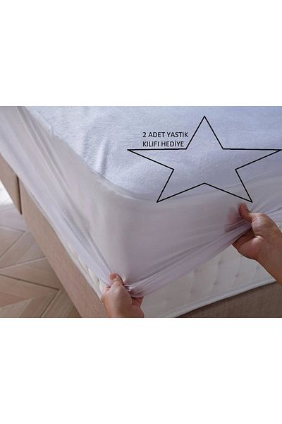 SHY TEKSTİL White Mattress Sheet - Waterproof, Mattress Protector, Pillow Cover ALEZ