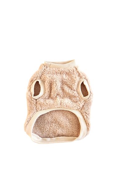 atelyu Stone Colored Cat Dog Patterned Welsoft Sleeveless Sweatshirt