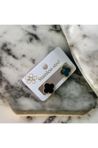 Welo Design Siyah Gold   Çelik Küpe