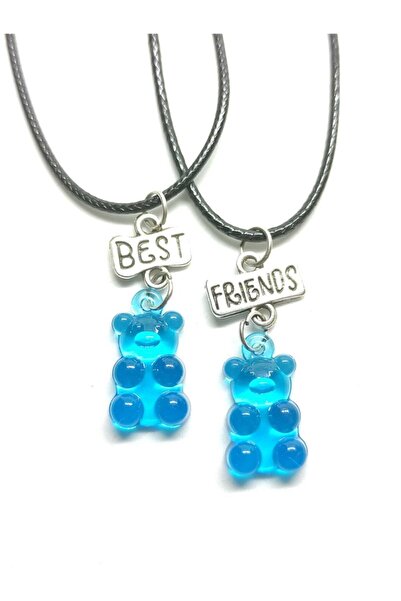TUNA TAKI & AKSESUAR Jelibon Ayıcıklar Arkadaşlık Bff Best Friends Kolyesi Model 12. Çocuk Genç Kolye.