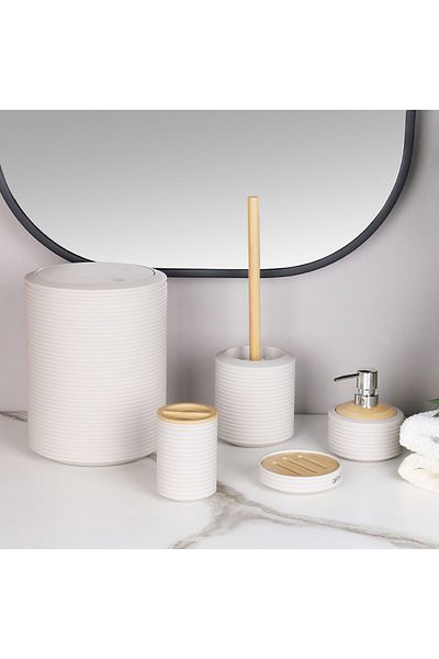 AROW Zoey 5 Piece Ακρυλικό Σετ Μπάνιου - Κρέμα Tr-4401