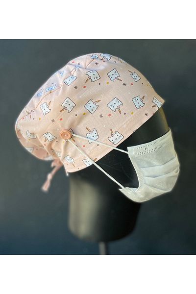 Hepsi Enteresan Unicorn Surgical Bonnet, Nurse, Doctor, Cook Bonnet, Medical Day Gift