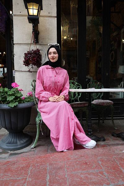 W WARGA Long Striped Summer Dress
