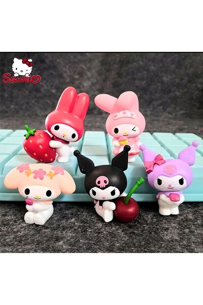 BANDAI Hello Kitty Sanrio My Melody Kuromi 5'li Figür 5cm Büyük Boy