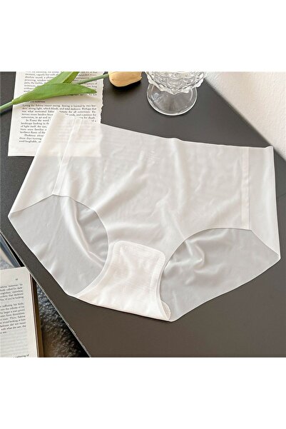 SWEETKORSE Buz Ipek Iz Yapmaz Dikişsiz Hayalet Ultra Ince Lazer Kesim Mikro Şeffaf Yüksek Bel Külot