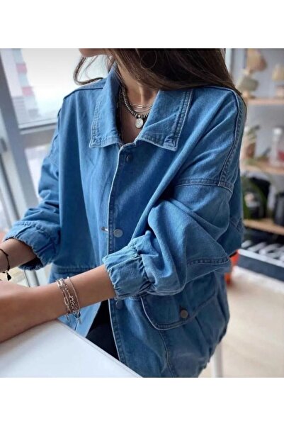 Qeysa Kadın Oversize Kot Ceket