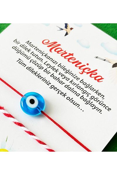 Hepsi Enteresan Glass Evil Eye Beaded Marteniçka (1 Piece)