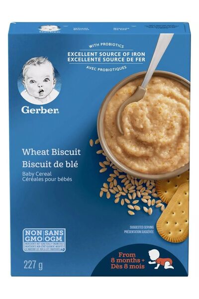 GERBER Cereals- Probiotic Wheat Biscuit- Bebe Bisküvili Kaşık Maması 227 Gr- 8. aydan itibaren- 3.aşama