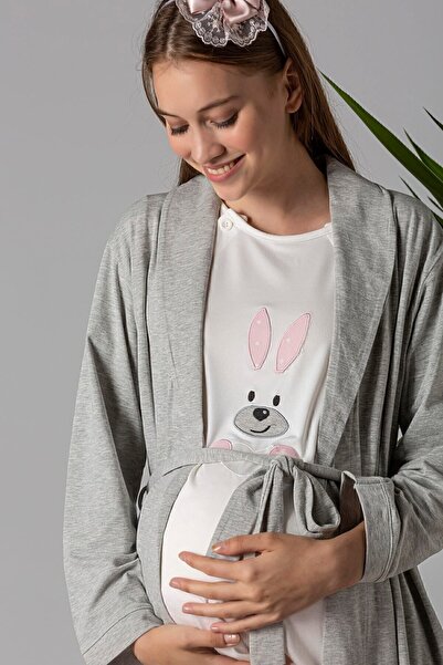 ByLohusa Set de pijamale de gravidă pentru halat de toaletă roz Effortt