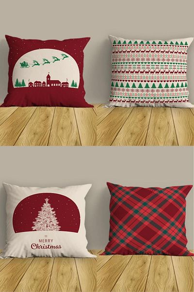 Belle Benoit New Year's Design - Digital Printed Gift 4-Piece Sofa and Pillow Set