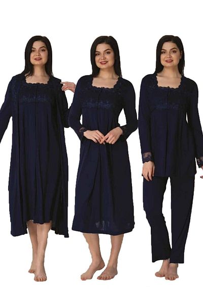 Effortt 2405-l Dressing Gown Nightgown Pajamas