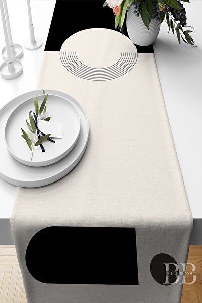 Belle Benoit Black and White Double Sided Printed 4-Piece Pillowcase, Throw Pillow Cover and American Service Runner Set