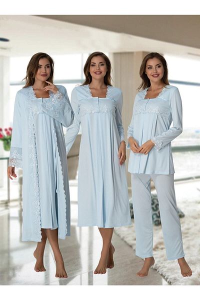 Effort Pijama مجموعة إفورت 7016 م للحوامل مكونة من 4 قطع