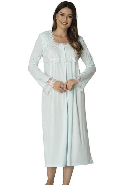 Effort Pijama Effortt Water Green Maternity Long Sleeve Nightgown 2404