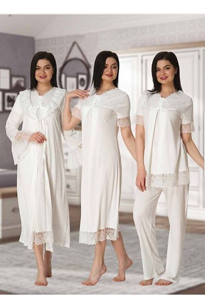 Effort Pijama طقم بيجامة للحوامل من Effort Ecru للحوامل مكون من 4 قطع 5046