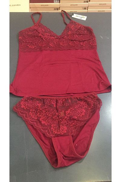 Mod Collection Z.E.6T.A.0G.R.3P Set de chiloți / camisole din bumbac pieptănat cu dantela pentru femei Z.E.6T.A.0G.R.3P