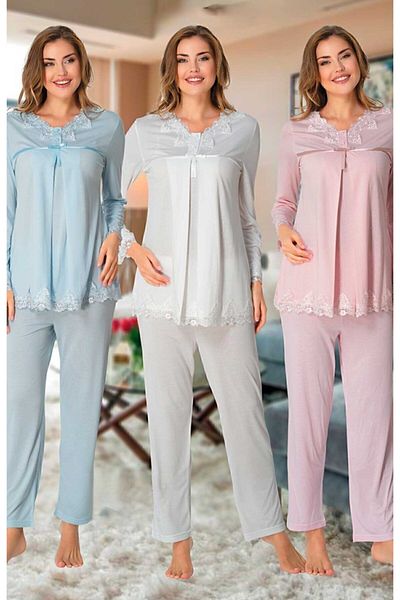 Effort Pijama Set de pijamale de maternitate Effortt 7032 cu dantelă