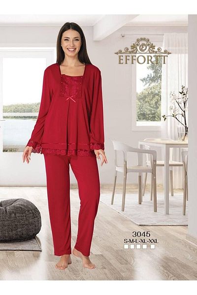 Effortt Women's Red Maternity Top and Bottom Pajamas Set
