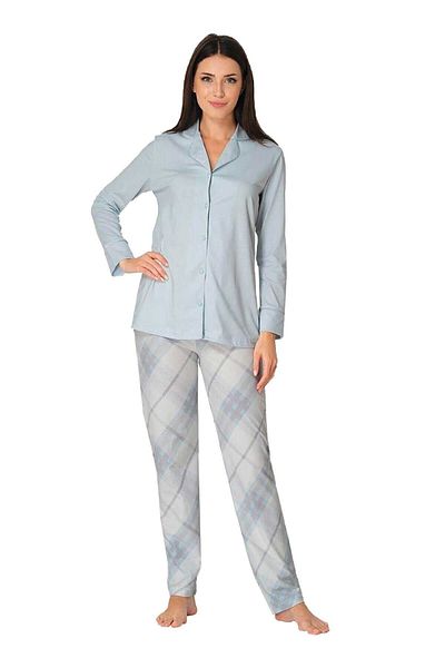 Effort Pijama Set de pijamale cu nasturi pentru maternitate Blue Effortt pentru femei