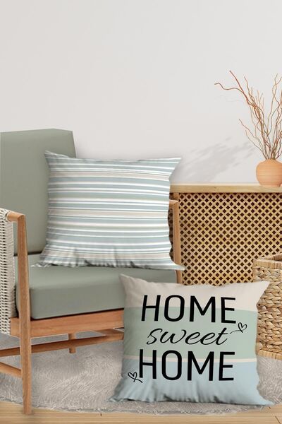 Belle Benoit Set de 4 fețe de pernă cu imprimeu digital pastel pe două fețe – cu fermoar, 43x43 cm