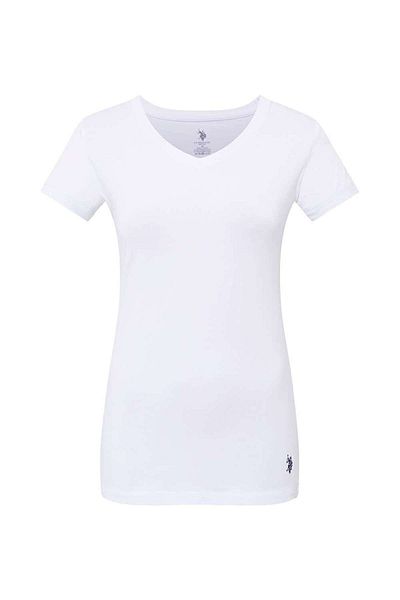 U.S. Polo Assn. BASE. Polo Assn. Women's Short Sleeve V-Neck T-Shirt Z6ET6.A.0G.R04P