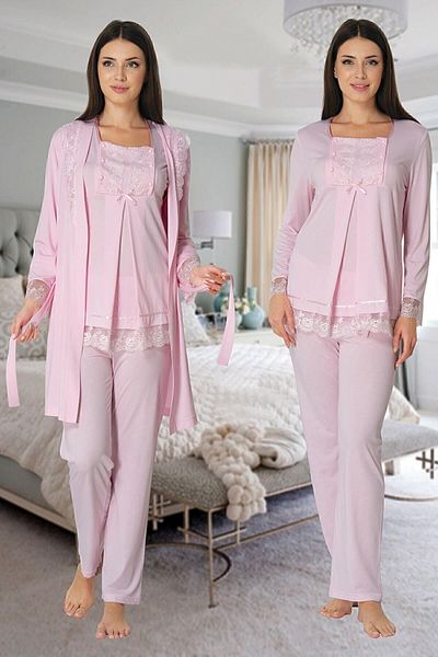 ByLohusa Effortt Pink Dressing Gown Maternity Pajama Set