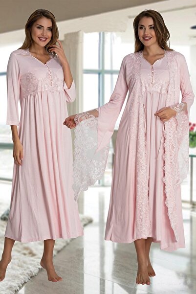 kaktüslohusa طقم ثوب نوم للحمل بتصميم خاص باللون الوردي للنساء من Effortt مع ...