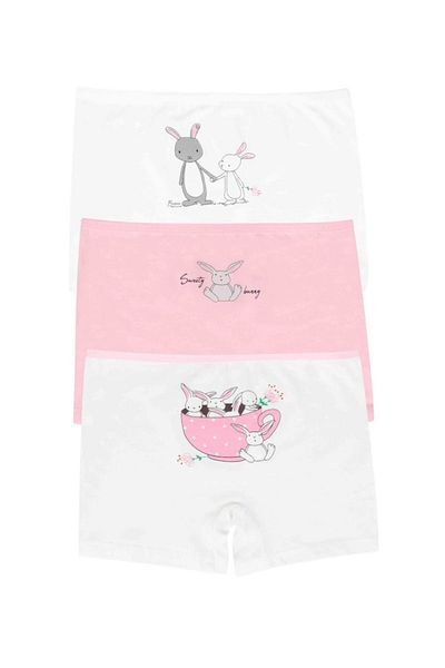 EQRU Girl's 5-Piece Cute Rabbit Pattern Boxer Set