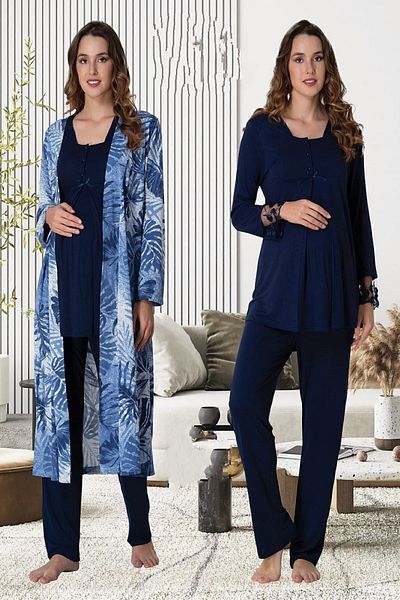 ByLohusa Effortt Maternity Pajamas Set with Dressing Gown