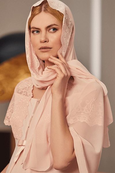 ByLohusa Mecit Pudra Pregnant Postpartum Chiffon Shawl