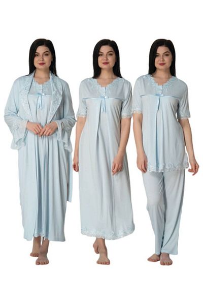 Effort Pijama Set cămașă de noapte pijama de maternitate Effortt Blue 5036