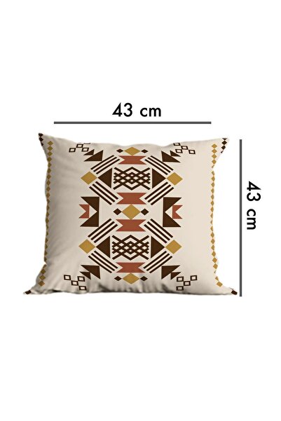 Belle Benoit Set of 6 Beige Ethnic Design Double Sided Printed, Decorative, Sofa Pillowcase, Throw Pillow Cover