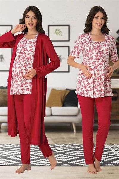 Effort Pijama Σετ πιτζάμες με φούξια σχέδιο Freya Effort Maternity Dressing Gown