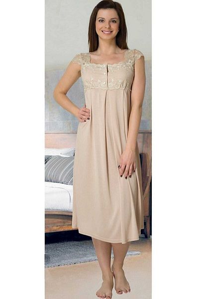 Effort Pijama Νυχτικό εγκυμοσύνης Efforrt Maternity Beige 2304