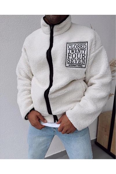 Beybun boutique Μπουφάν Unisex Κεντημένο Λούτρινο Ανδρικό ασορτί