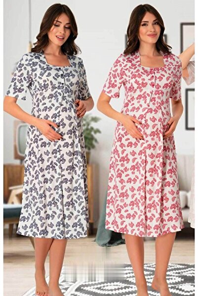 ByLohusa Cămașă de noapte de maternitate cu model cireșe Effortt