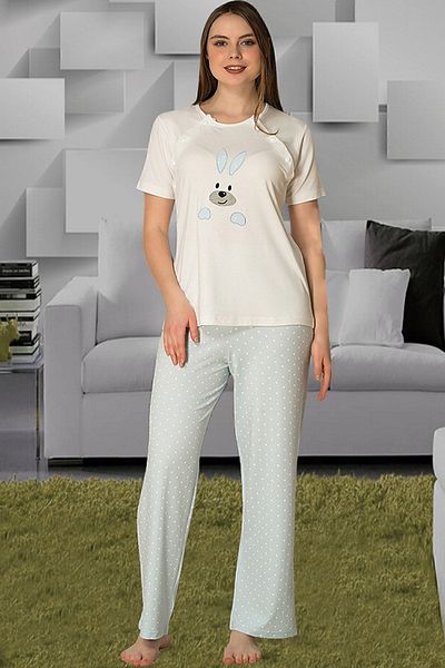 Effort Pijama Set de pijamale pentru alăptare de maternitate Effort Blue pentru femei 2074