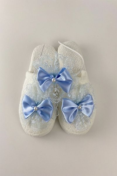 ByLohusa Effortt Blue Bow Maternity Crown and Slippers
