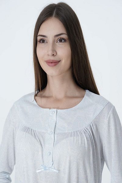 ByLohusa Cămașă de noapte Effortt Blue Plus Size